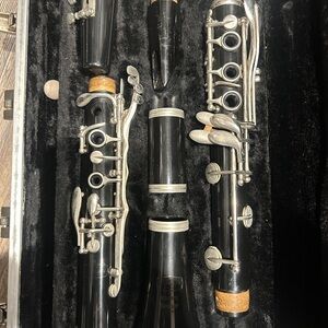 Sophisticated Black Clarinet with Silver Details